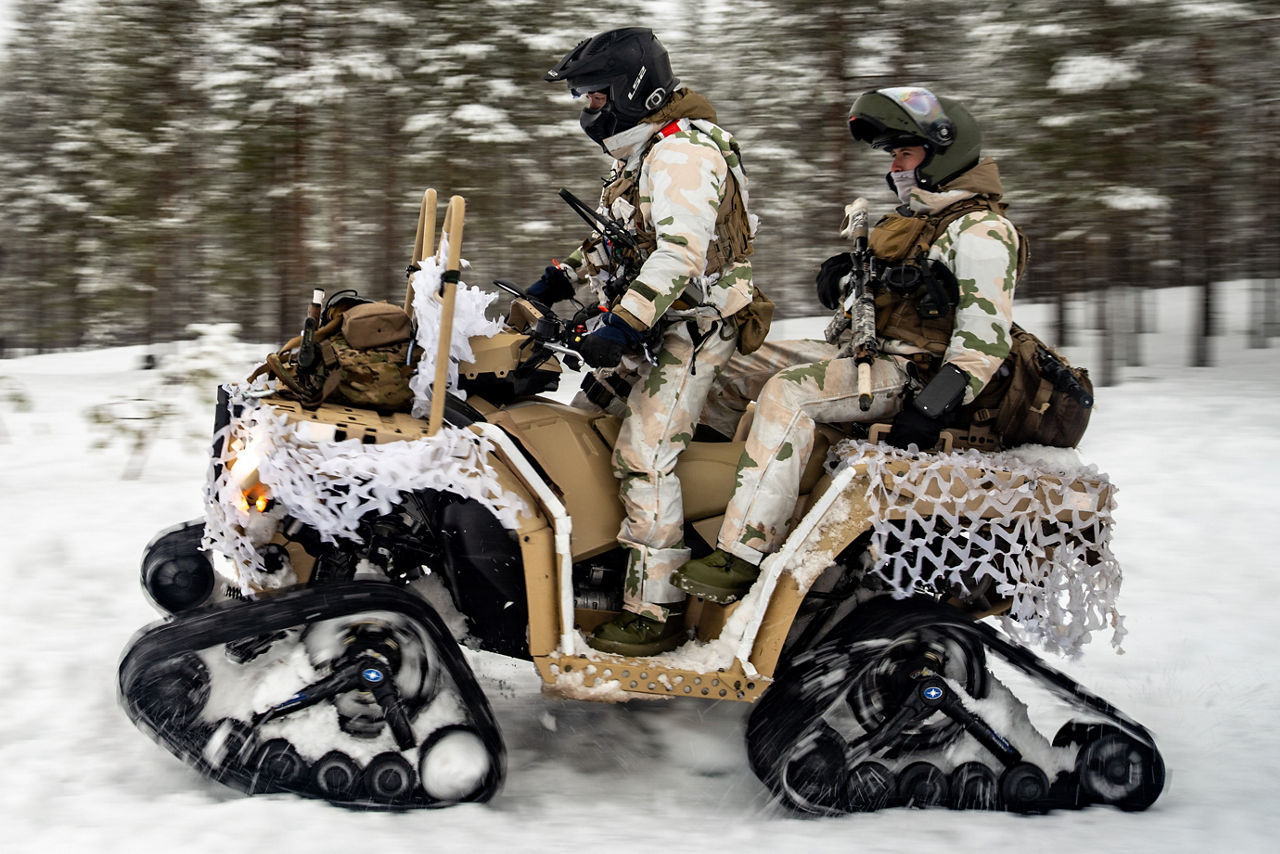French soldiers from the French Army’s ‘Chasseurs Alpins’ mountain infantry unit push forward through harsh terrain with Arctic vehicles.

Exercise Cold Response 2026 brought together more than 32,000 troops from 14 Allied nations for intensive training above the Arctic circle in Norway and Finland. In Lapland, Finland, soldiers trained side‑by‑side to reinforce defensive positions and carry out tasks that test their endurance and teamwork in an environment where freezing temperatures, deep snow and long distances make every movement a challenge. Working together in these tough conditions helps Allies improve coordination, build trust and stay ready to work together in the harsh Arctic conditions, whenever needed. Cold Response is part of NATO’s recently established vigilance activity Arctic Sentry, dedicated to the defence and security of the High North and the Arctic.