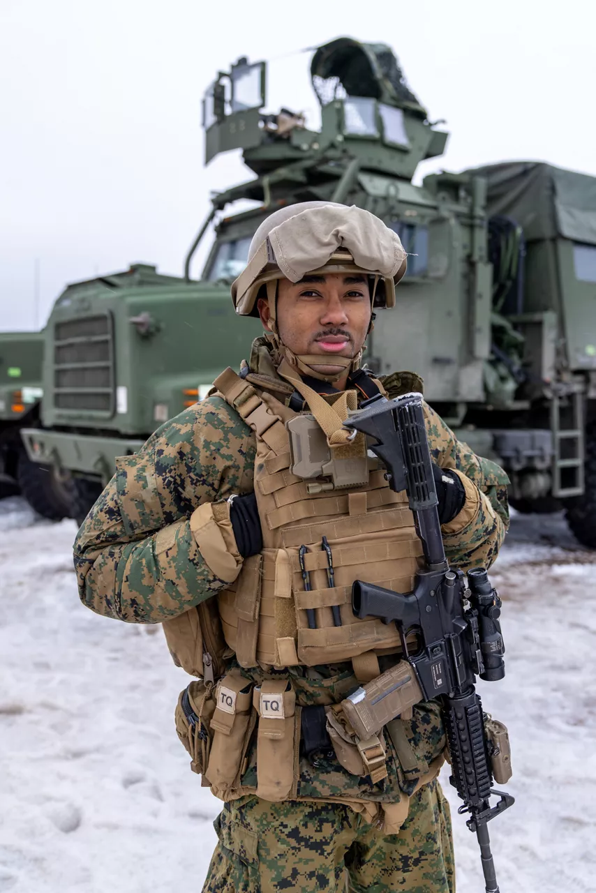 A US Marine looks toward the camera during Exercise Cold Response 26.

Exercise Cold Response 2026 brought together more than 32,000 troops from 14 Allied nations for intensive training above the Arctic circle in Norway and Finland. In Lapland, Finland, soldiers trained side‑by‑side to reinforce defensive positions and carry out tasks that test their endurance and teamwork in an environment where freezing temperatures, deep snow and long distances make every movement a challenge. Working together in these tough conditions helps Allies improve coordination, build trust and stay ready to work together in the harsh Arctic conditions, whenever needed. Cold Response is part of NATO’s recently established vigilance activity Arctic Sentry, dedicated to the defence and security of the High North and the Arctic.