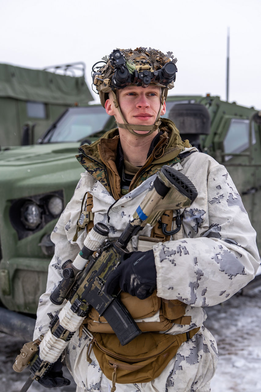 A US Marine scans his surroundings during Exercise Cold Response 26.

Exercise Cold Response 2026 brought together more than 32,000 troops from 14 Allied nations for intensive training above the Arctic circle in Norway and Finland. In Lapland, Finland, soldiers trained side‑by‑side to reinforce defensive positions and carry out tasks that test their endurance and teamwork in an environment where freezing temperatures, deep snow and long distances make every movement a challenge. Working together in these tough conditions helps Allies improve coordination, build trust and stay ready to work together in the harsh Arctic conditions, whenever needed. Cold Response is part of NATO’s recently established vigilance activity Arctic Sentry, dedicated to the defence and security of the High North and the Arctic.