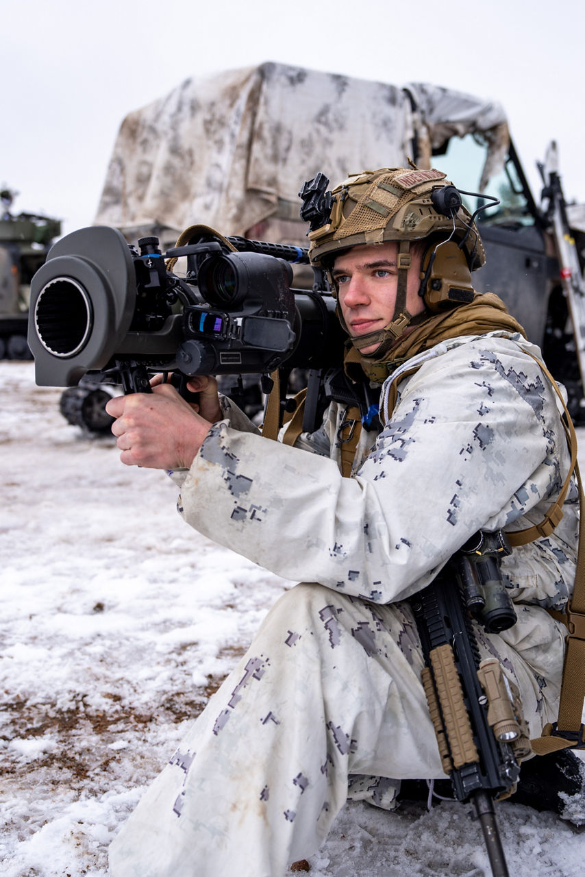 A US Marine aims his MAAWS (Multi-Role Anti-Armor Anti-Personnel Weapon System) while training during Exercise Cold Response 26.

Exercise Cold Response 2026 brought together more than 32,000 troops from 14 Allied nations for intensive training above the Arctic circle in Norway and Finland. In Lapland, Finland, soldiers trained side‑by‑side to reinforce defensive positions and carry out tasks that test their endurance and teamwork in an environment where freezing temperatures, deep snow and long distances make every movement a challenge. Working together in these tough conditions helps Allies improve coordination, build trust and stay ready to work together in the harsh Arctic conditions, whenever needed. Cold Response is part of NATO’s recently established vigilance activity Arctic Sentry, dedicated to the defence and security of the High North and the Arctic.