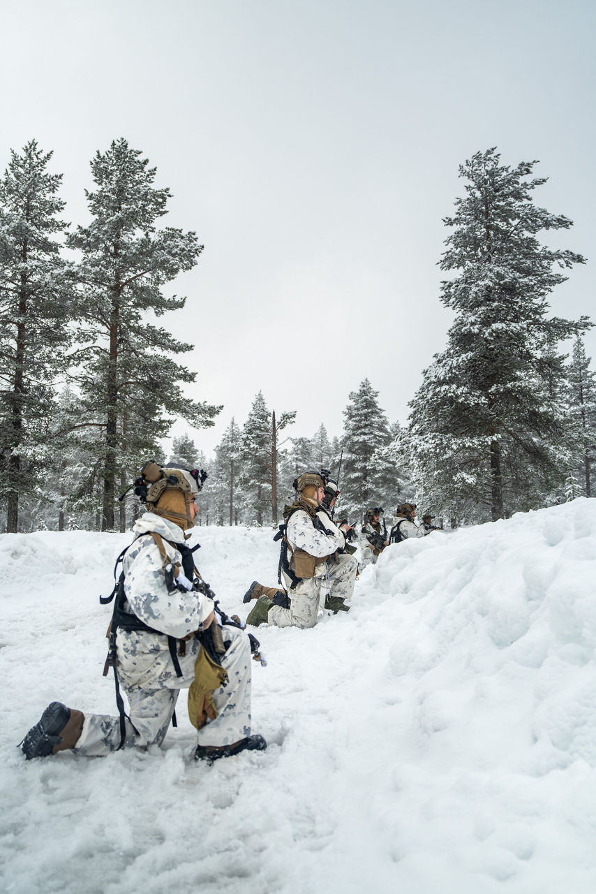 US Marines hold their position in snowy terrain.

Exercise Cold Response 2026 brought together more than 32,000 troops from 14 Allied nations for intensive training above the Arctic circle in Norway and Finland. In Lapland, Finland, soldiers trained side‑by‑side to reinforce defensive positions and carry out tasks that test their endurance and teamwork in an environment where freezing temperatures, deep snow and long distances make every movement a challenge. Working together in these tough conditions helps Allies improve coordination, build trust and stay ready to work together in the harsh Arctic conditions, whenever needed. Cold Response is part of NATO’s recently established vigilance activity Arctic Sentry, dedicated to the defence and security of the High North and the Arctic.