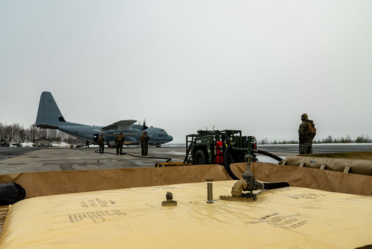 US Marines unload fuel from a KC-130J to supply a temporary refuelling point under Arctic conditions during Exercise Cold Response 2026 in Finland.

Exercise Cold Response 2026 showcased how Allied aircraft and aircrews operate in one of the most demanding environments on earth. In Finland’s Lapland region, Finnish F/A-18 fighter jets launched from icy runways while US Marines KC-130 tankers demonstrated their vital refuelling capabilities, both in the air, extending mission range, and on the ground, where they can set up temporary refuelling spots to support aircraft operation in remote locations. Pilots, ground crews and support teams trained side by side to maintain aircraft, coordinate sorties and ensure safe operations despite the Arctic’s extreme temperatures and challenging conditions. Cold Response is part of NATO’s recently established vigilance activity Arctic Sentry, dedicated to the defence and security of the High North and the Arctic, and it took place in Norway and Finland from 9 to 20 March 2026.