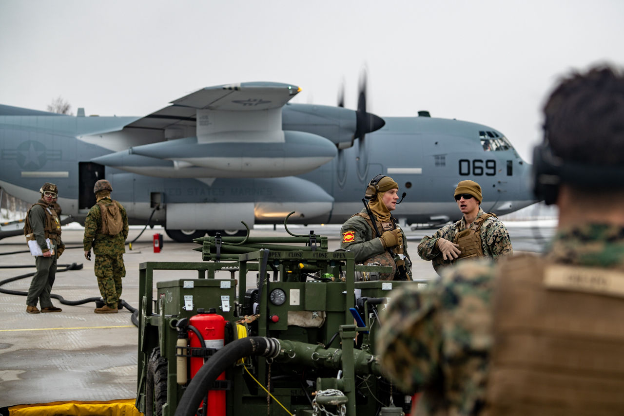 US Marines unload fuel from a KC-130J to supply a temporary refuelling point under Arctic conditions during Exercise Cold Response 2026 in Finland.

Exercise Cold Response 2026 showcased how Allied aircraft and aircrews operate in one of the most demanding environments on earth. In Finland’s Lapland region, Finnish F/A-18 fighter jets launched from icy runways while US Marines KC-130 tankers demonstrated their vital refuelling capabilities, both in the air, extending mission range, and on the ground, where they can set up temporary refuelling spots to support aircraft operation in remote locations. Pilots, ground crews and support teams trained side by side to maintain aircraft, coordinate sorties and ensure safe operations despite the Arctic’s extreme temperatures and challenging conditions. Cold Response is part of NATO’s recently established vigilance activity Arctic Sentry, dedicated to the defence and security of the High North and the Arctic, and it took place in Norway and Finland from 9 to 20 March 2026.
