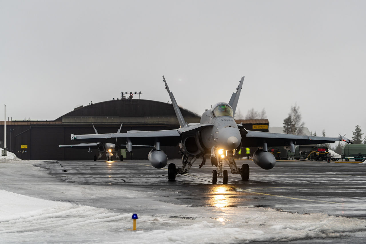 Finnish Air Force F/A-18 Hornet fighter jets move into position on the taxiway ahead of take‑off during Exercise Cold Response 2026 in Rovaniemi, Finland.

Exercise Cold Response 2026 showcased how Allied aircraft and aircrews operate in one of the most demanding environments on earth. In Finland’s Lapland region, Finnish F/A-18 fighter jets launched from icy runways while US Marines KC-130 tankers demonstrated their vital refuelling capabilities, both in the air, extending mission range, and on the ground, where they can set up temporary refuelling spots to support aircraft operation in remote locations. Pilots, ground crews and support teams trained side by side to maintain aircraft, coordinate sorties and ensure safe operations despite the Arctic’s extreme temperatures and challenging conditions. Cold Response is part of NATO’s recently established vigilance activity Arctic Sentry, dedicated to the defence and security of the High North and the Arctic, and it took place in Norway and Finland from 9 to 20 March 2026.