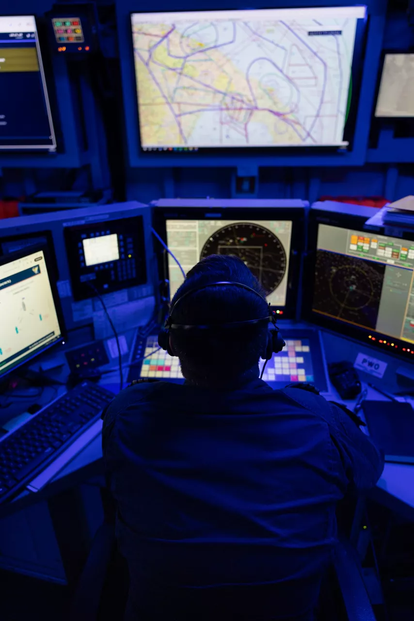 An Italian Navy sailor monitors operations at his station in the Combat Information Centre aboard the aircraft carrier ITS Cavour during Neptune Strike, an enhanced Vigilance Activity taking place in the Western and Central Mediterranean Sea from 25 March to 1 April 2026. Naval Striking and Support Forces NATO (STRIKFORNATO), a Portugal-based maritime command, leads several Neptune Strike iterations every year, focusing on improving Allied integration at sea while expanding our presence and awareness. This iteration involved Carrier Strike Groups from France, Italy and Spain.