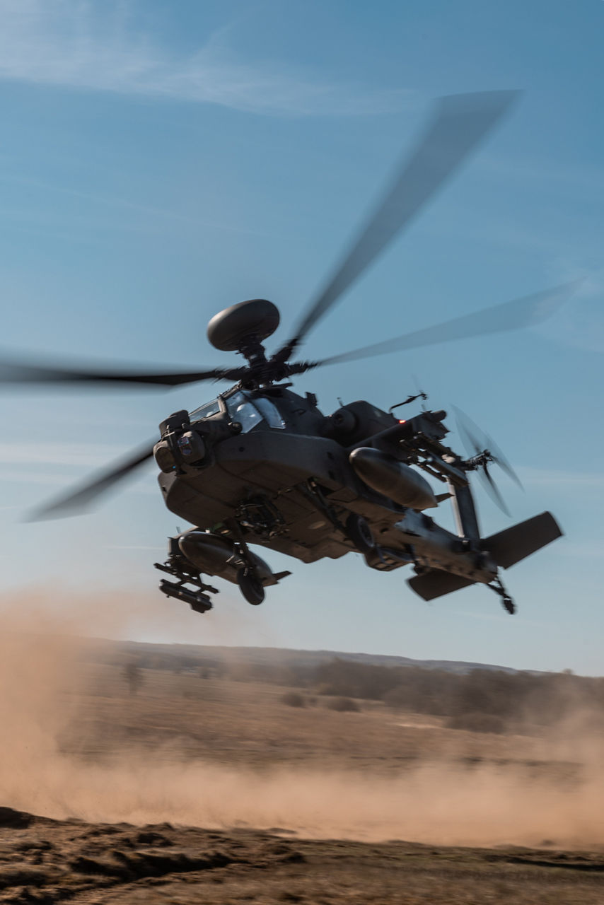 An AH-64 Apache attack helicopter with the Royal Netherlands Army performs a low pass near Revingehed, Sweden during Exercise Aurora 26. Past iterations of Aurora, Sweden’s largest military exercise series, focused on mobilising the country’s armed forces for national defence. This year’s iteration also set out to test Sweden’s ability to incorporate Allied forces in those plans. More than 18,000 soldiers from 13 countries participated.