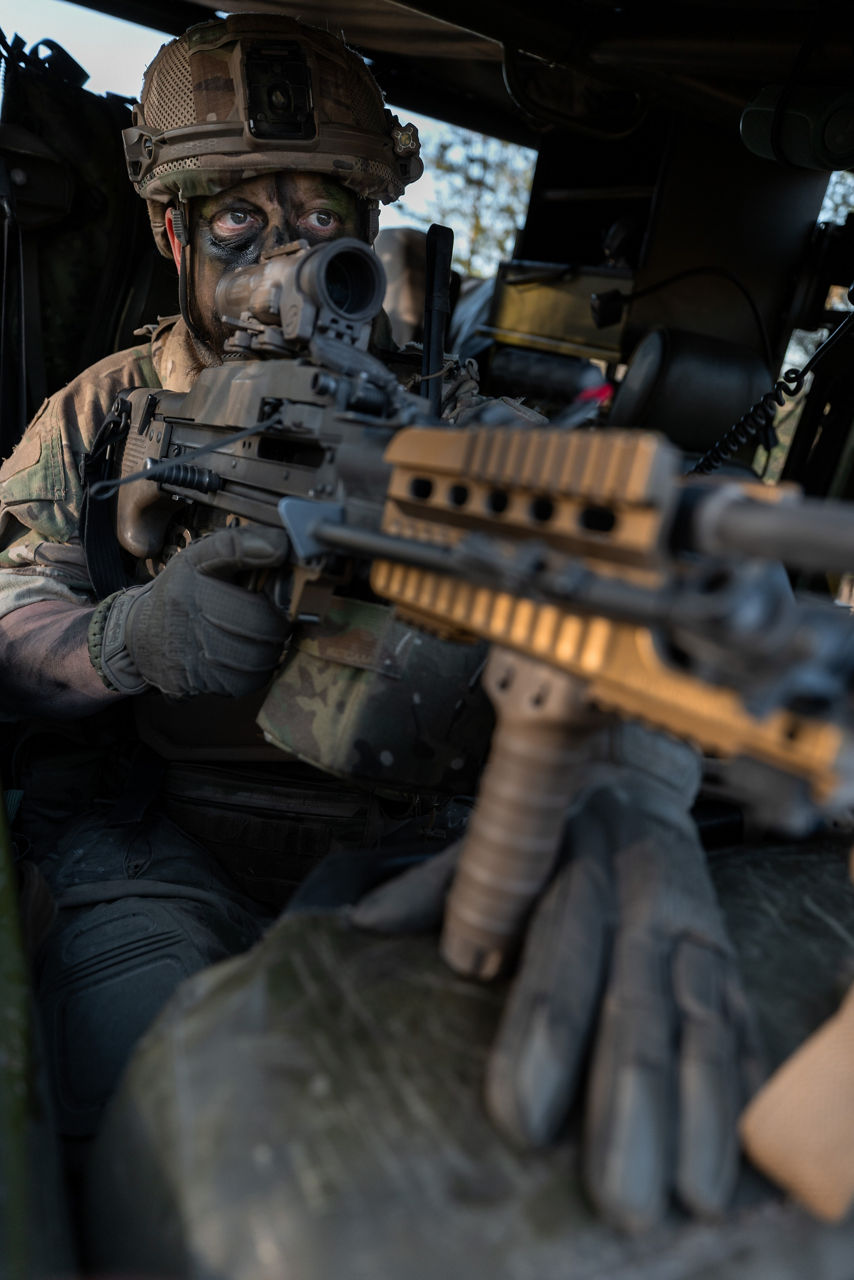 A Danish Home Guard machine gunner keeps an eye out during a reconnaissance patrol on Gotland Island in Sweden during Exercise Aurora 26. Past iterations of Aurora, Swedish-led military exercise series, focused on mobilising the country’s armed forces for national defence, this year’s iteration also set out to test Sweden’s ability to incorporate Allied forces in those plans. More than 18,000 soldiers from 13 countries participated.