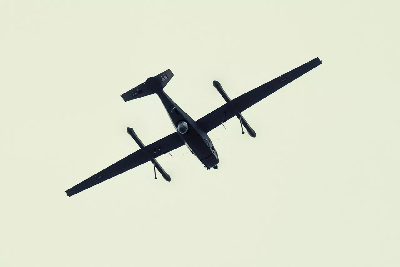 An AR3 Evolution reconnaissance drone used by British Army forces in Estonia flies overhead during Exercise Spring Storm 26. Spring Storm is the largest annual exercise of the Estonian Defence Forces, testing the leadership and combat readiness of the Estonian Army, Air Force, Navy and Cyber Command, as well as the Estonian Defence League. Forces from NATO's multinational battlegroup in Estonia also participated, ensuring that, should Estonia need to defend its territory, its troops will be ready to seamlessly integrate Allied combat power. Spring Storm 26 took place throughout Estonia and in northern Latvia from 4 May to 1 June 2026.