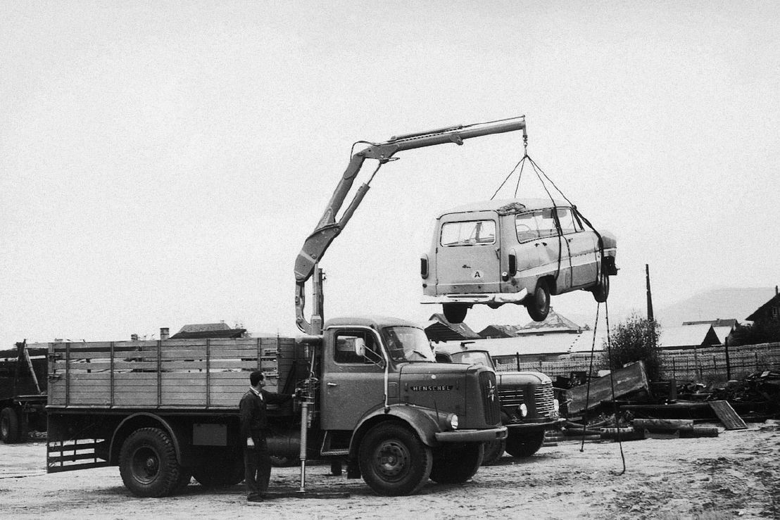 1950s era, Pioneering Phase picture, portraying where PALFINGER began there journey