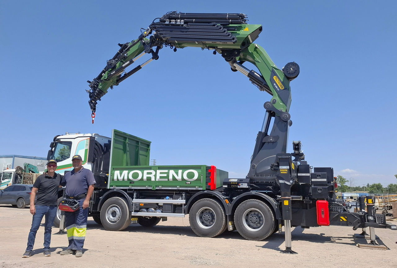 GRÚAS Y CONTENEDORES MORENO APUESTA POR LA TECNOLOGÍA DE ALTA CAPACIDAD CON LA INCORPORACIÓN DE UNA PALFINGER PK 1650 TEC