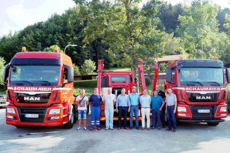 Neue PALFINGER Absetzkipper <br/> für Schaumaier Recycling