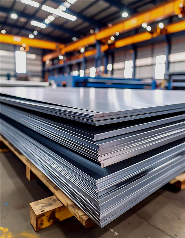Stacks of raw materials