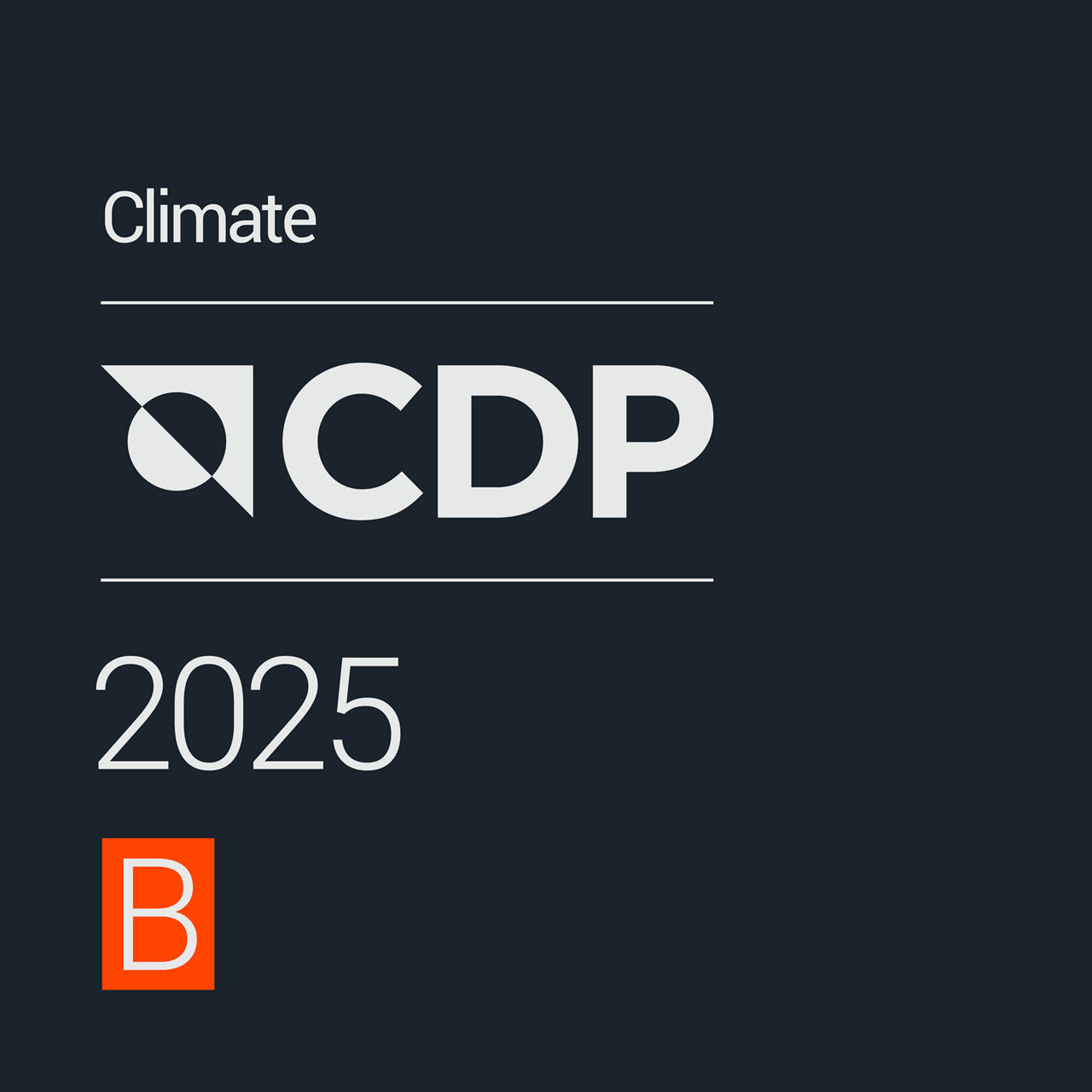 CDP Badge 2025 B-rating Climate