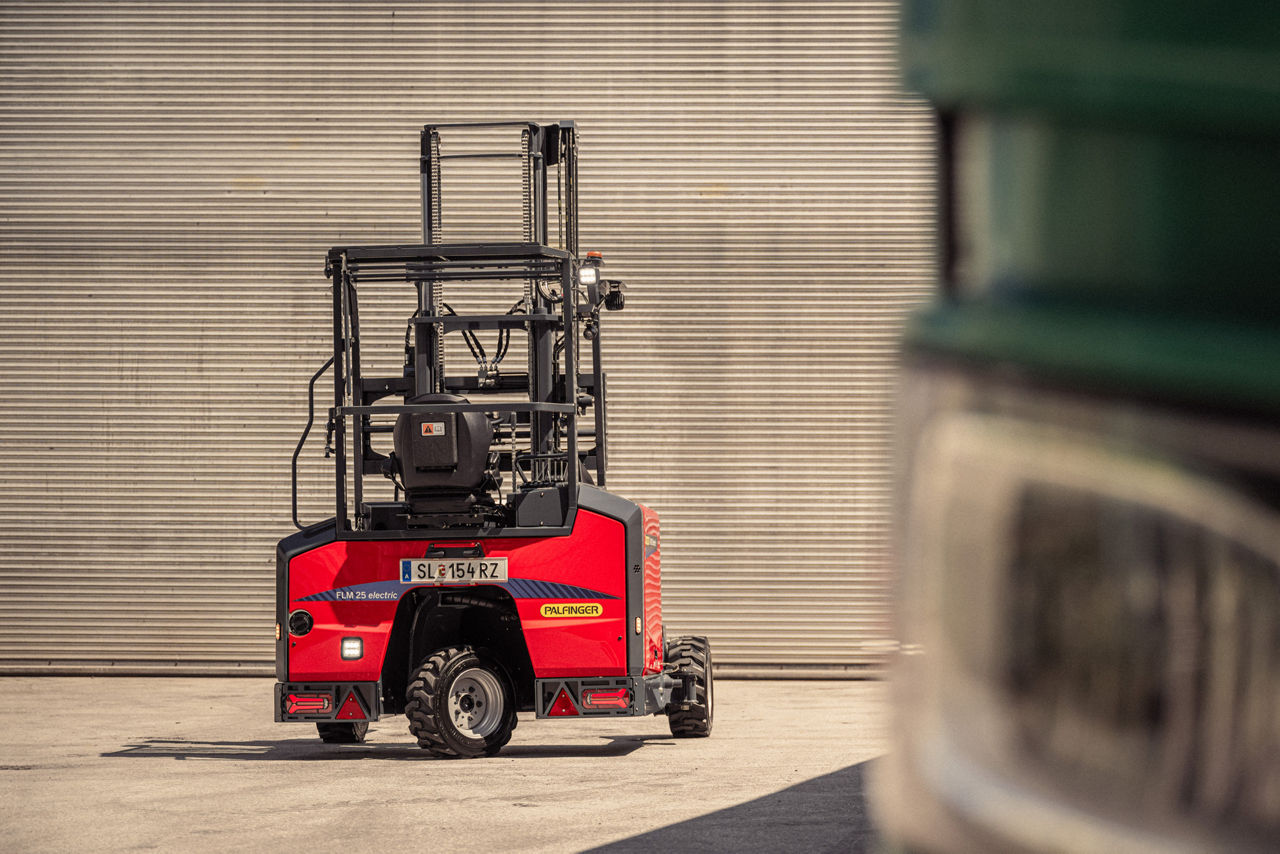 Truck mounted forklifts can be used for deliveries when no local delivery infrastructure exists