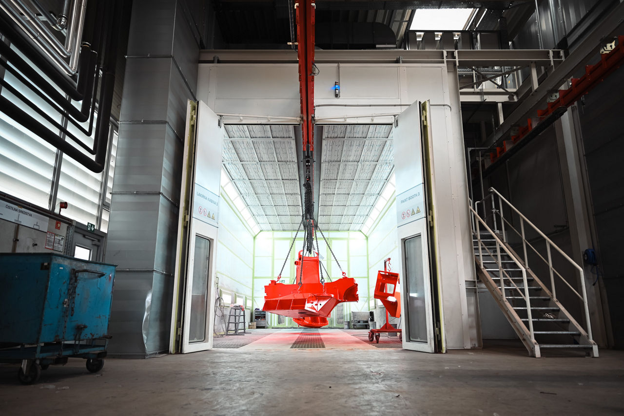 Showing a crane part in the production plant in Maribor, Slovenia