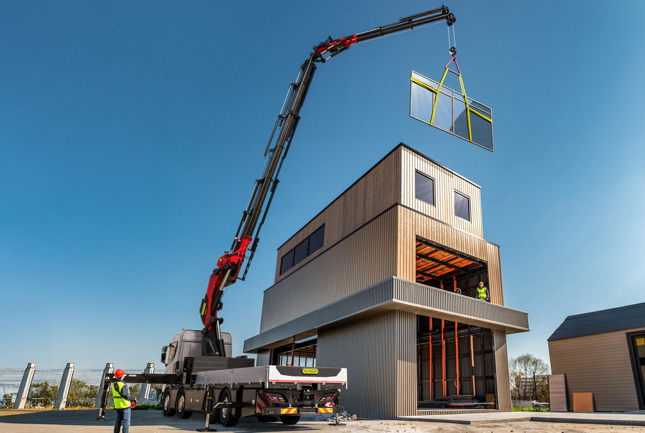 Newly built metal framed building with siding. Construction of a new tiny house. selective focus