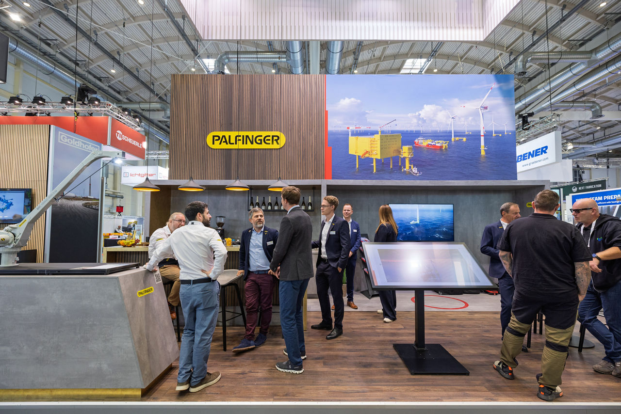 The PALFINGER booth at WindEnergy Hamburg