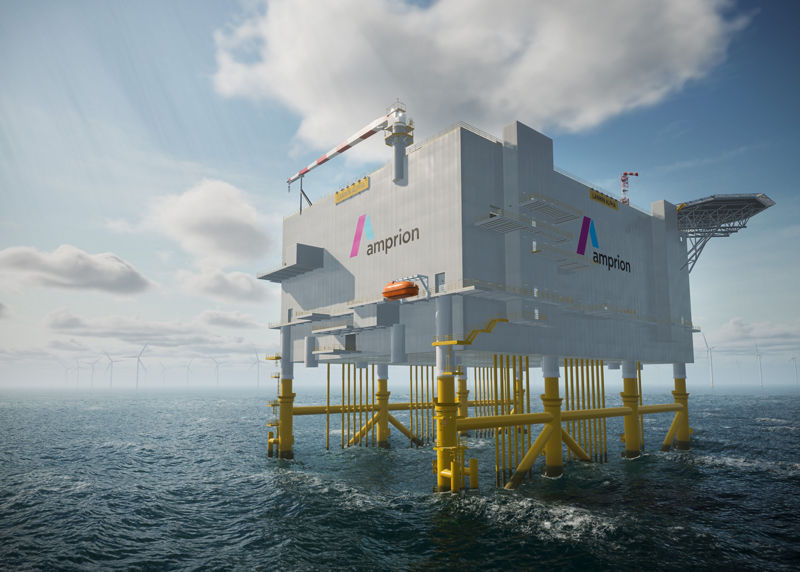PALFINGER davit cranes on converter platforms in the North Sea: The high-capacity transmission hubs link offshore wind farms to the mainland grid