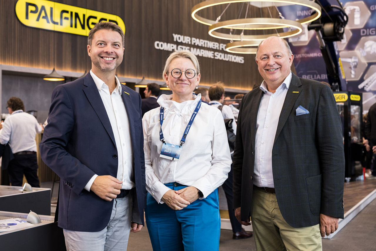 from left to right: CFO Felix Strohbichler, CHRO Maria Koller, and CEO Andreas Klauser at the SMM 2024