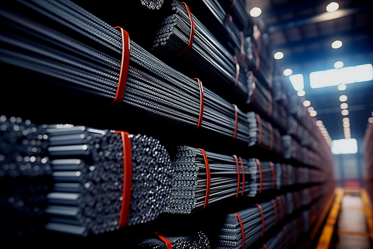 Stacks of raw materials