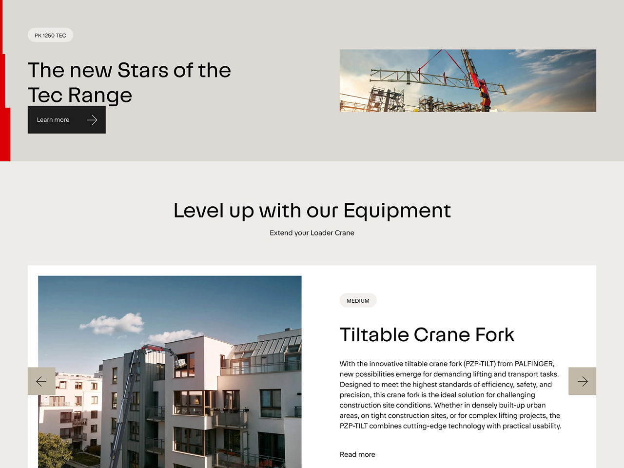 Palfinger logo over images