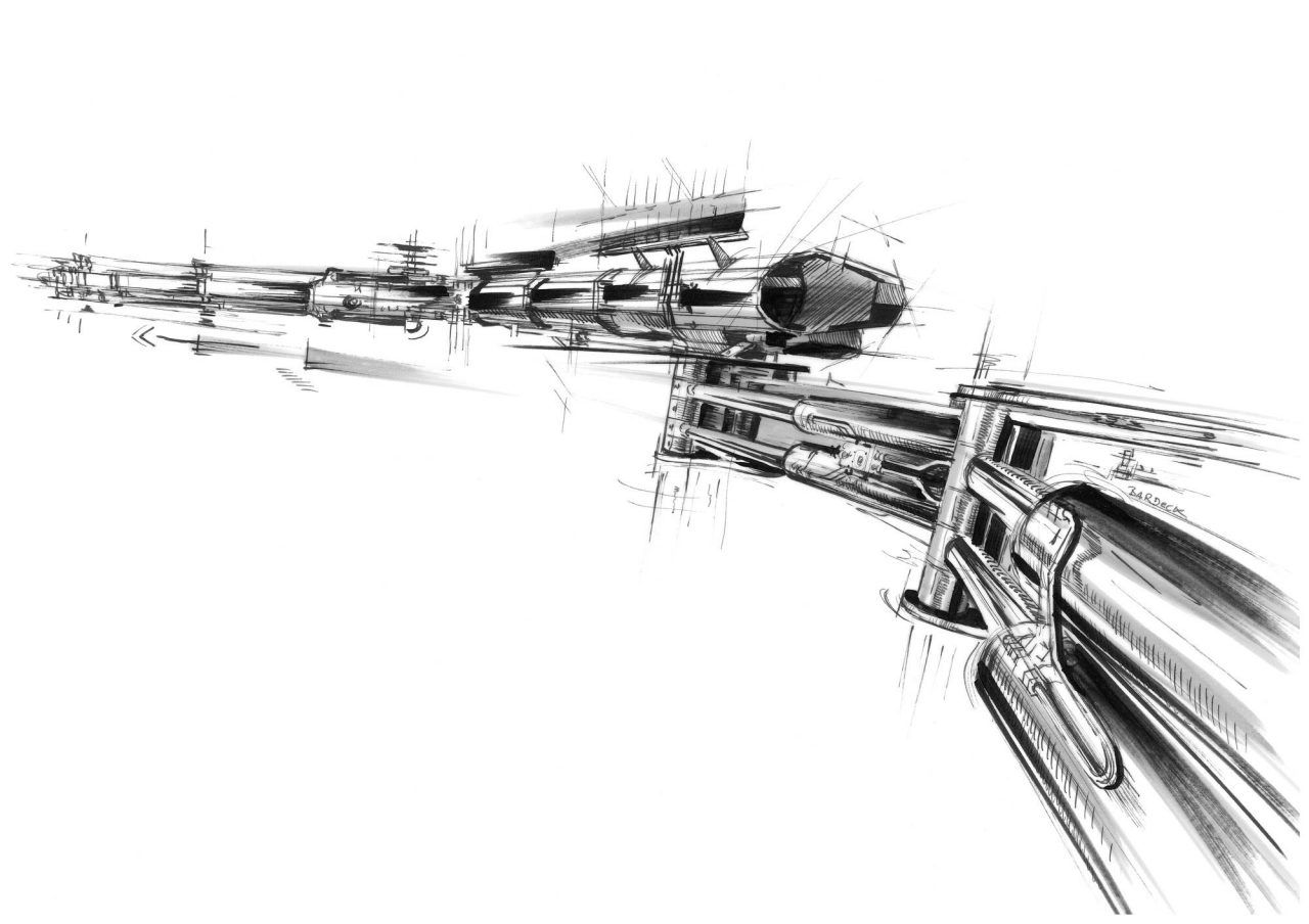 A drawn Illustration of a loader crane