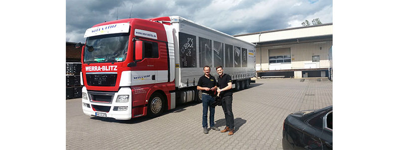 NEUER PALFINGER 4-WEGE STAPLER BEI UNSEREM KUNDEN FA. WERRA-BLITZ!