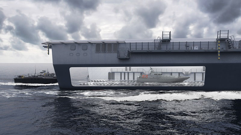 By ballasting the vessel down, the slipway slopes become partially submerged, while the shallow incline ensures excellent load distribution and maximized load-handling capability.
