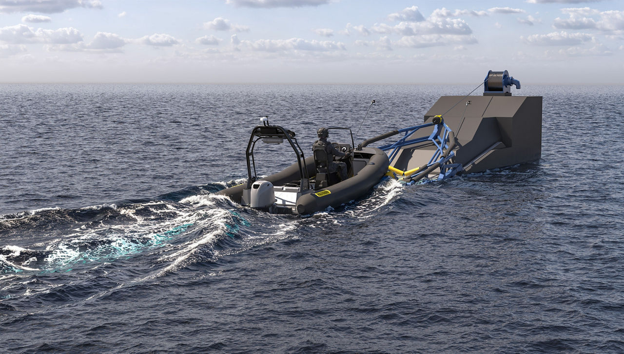 PALFINGER lightweight Slipway System with an extendable and retractable winch-operated boat cradle with tilting guide rollers & boat securing arrangement