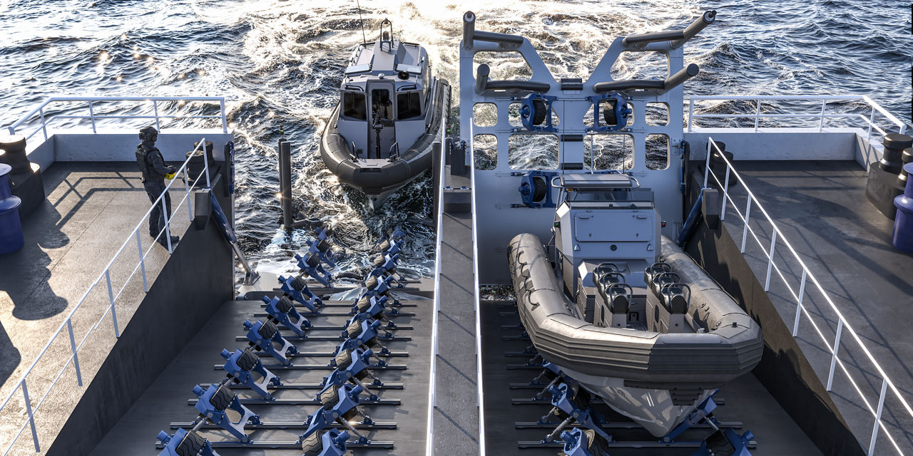 Each wheel-drive unit offers manual three-axis adjustment, allowing the system to adapt to a wide range of watercraft hull shapes.