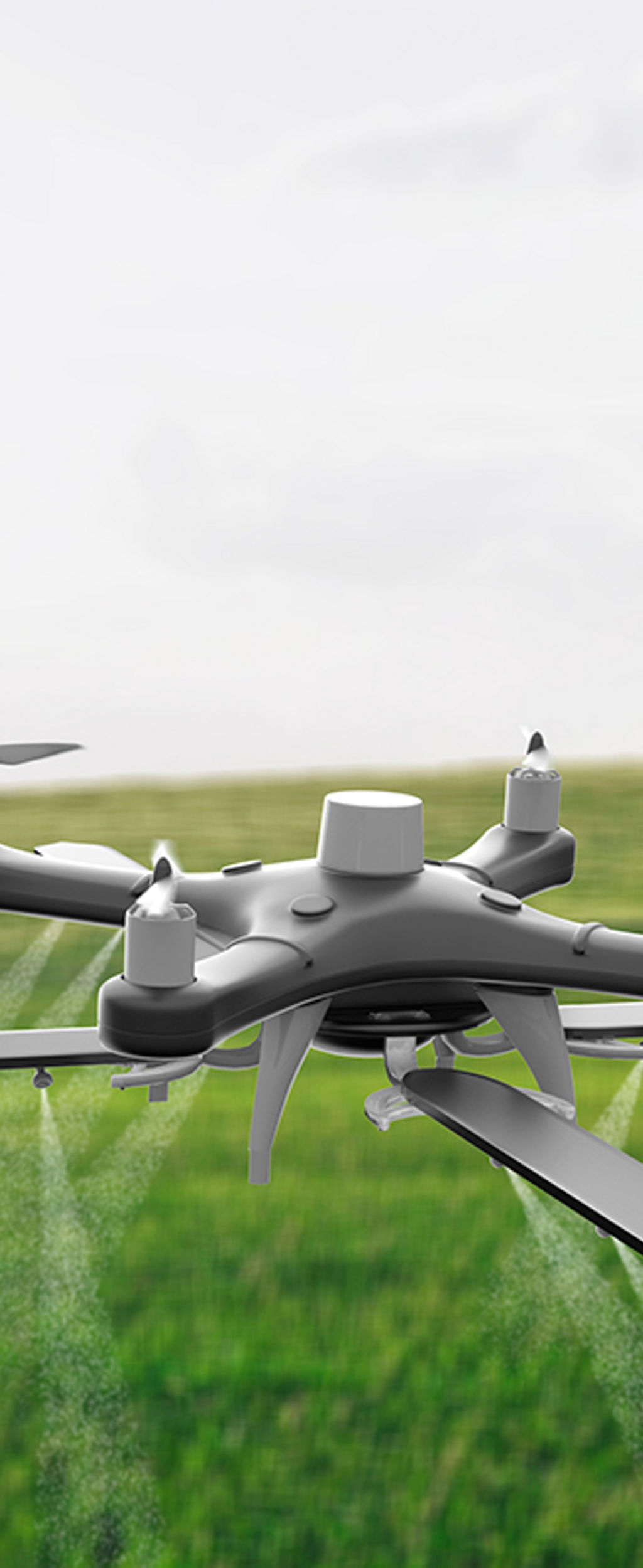 Drones spraying a field