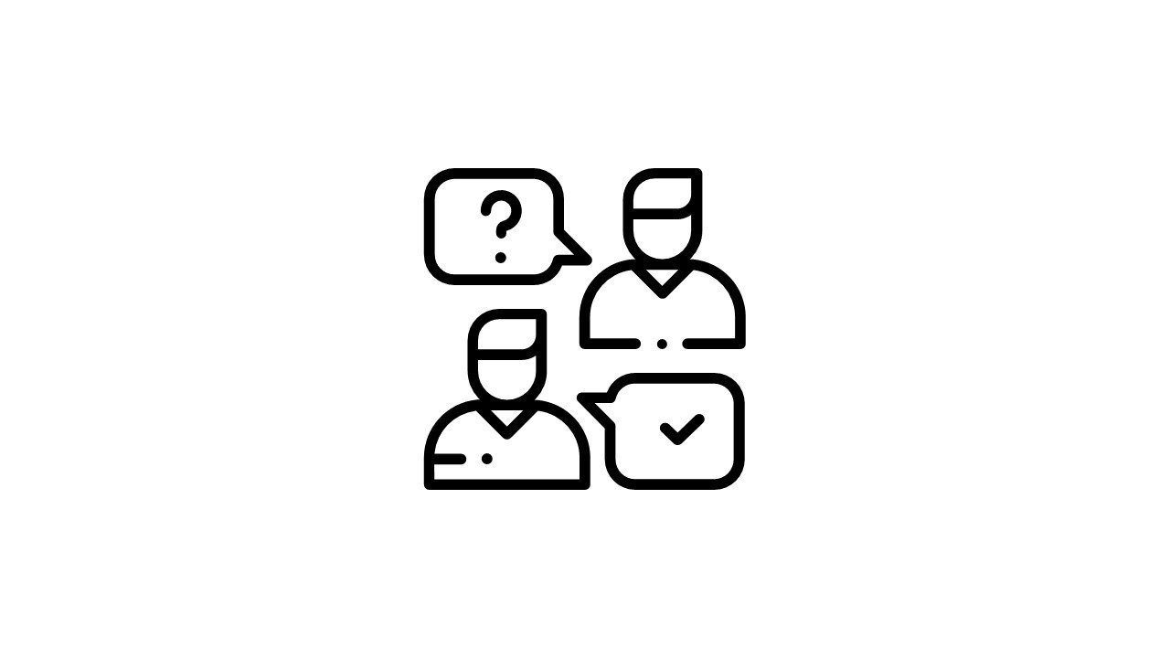 Icon with people having a conversation