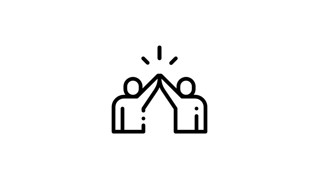 Icon with zwei people clapping hands