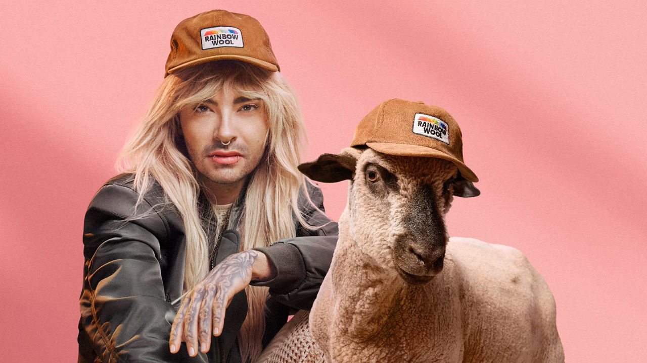 ill Kaulitz in the Rainbow Wool key visual - community campaign by Serviceplan and Mediaplus for queer rights