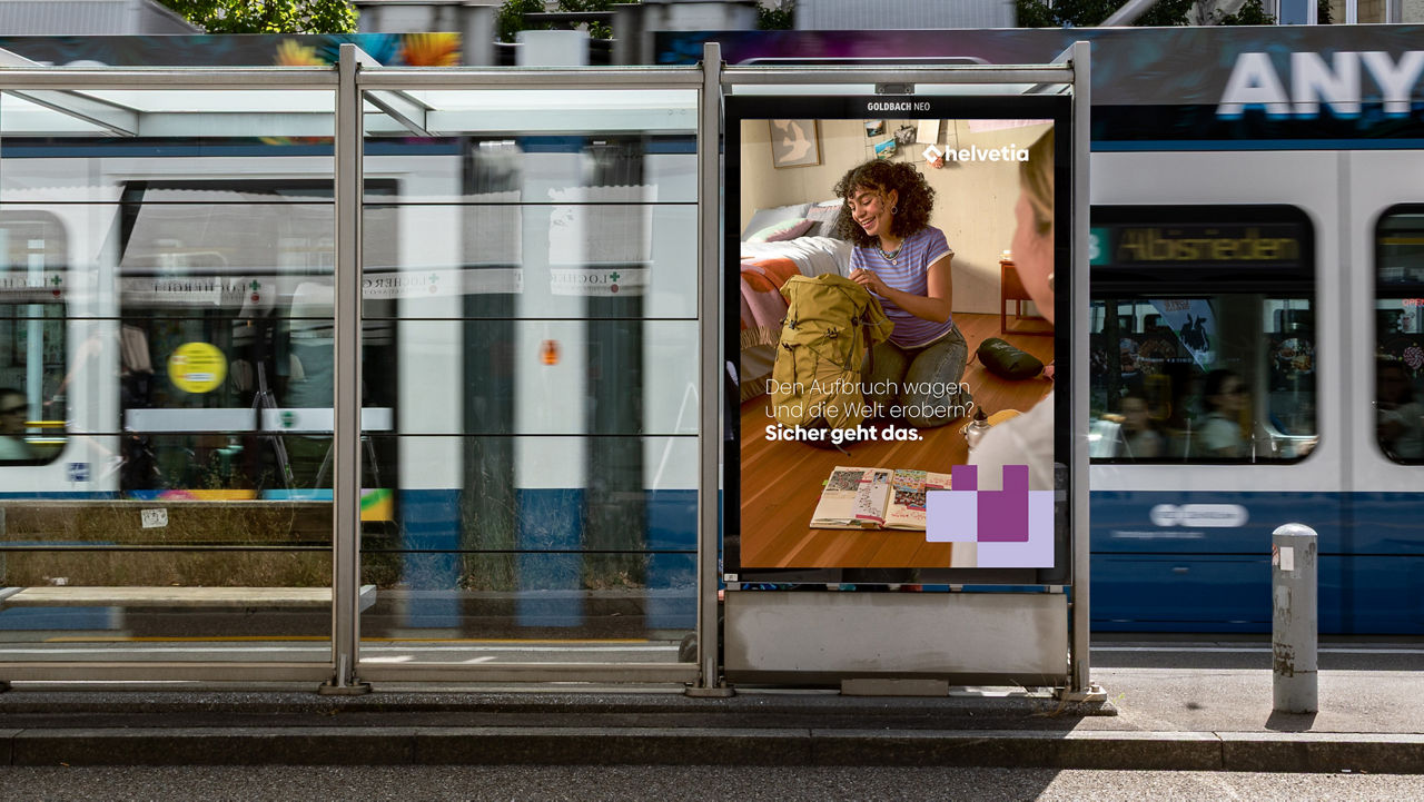 Auf dem Bild ist ein Kampagnensujet der neuen Kampagne für Helvetia von Serviceplan zu sehen