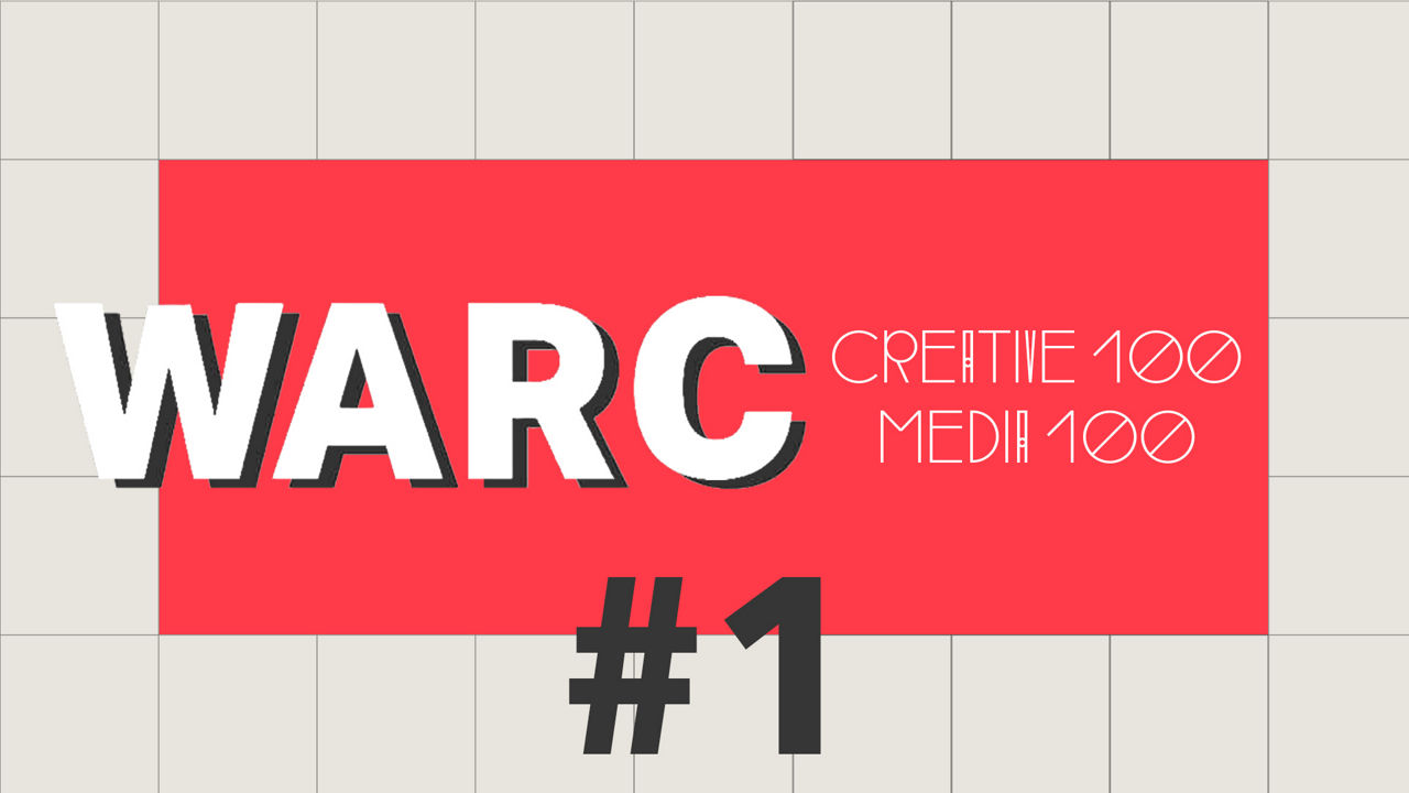 WARC Creative 100 and Media 100 graphic showing Serviceplan Group ranked number one, with bold ‘WARC’ lettering on a red background and ‘#1’ prominently displayed below.