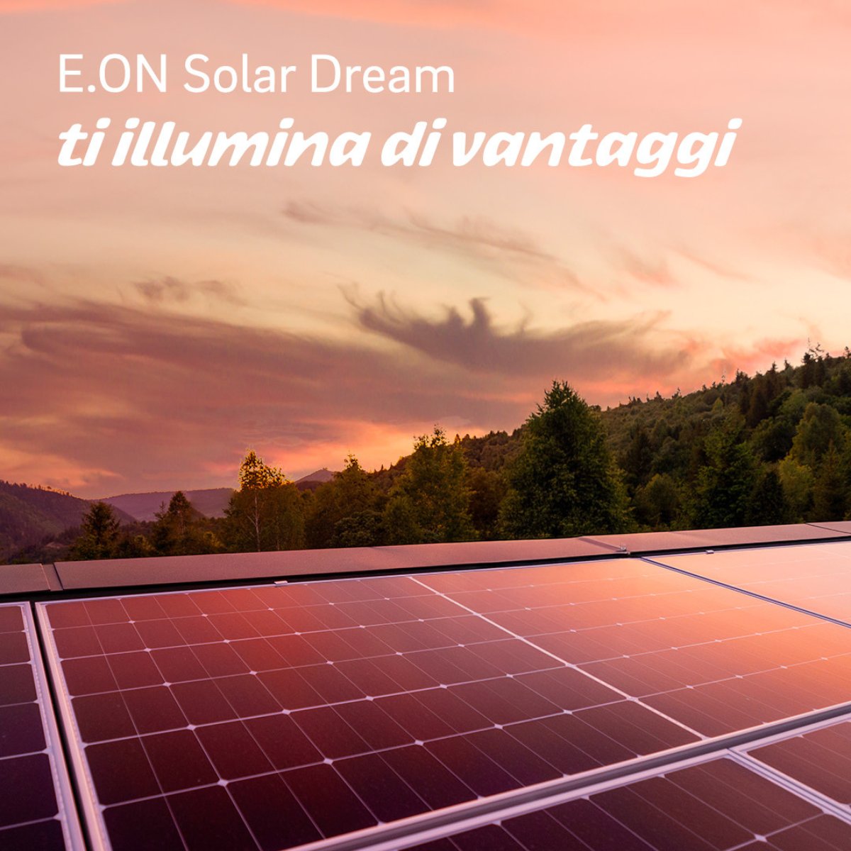 three people at the sunset in front of a solar panel