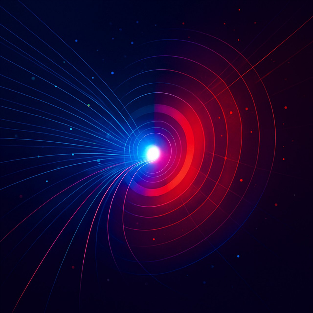 red and blue gradient visualization of generative search