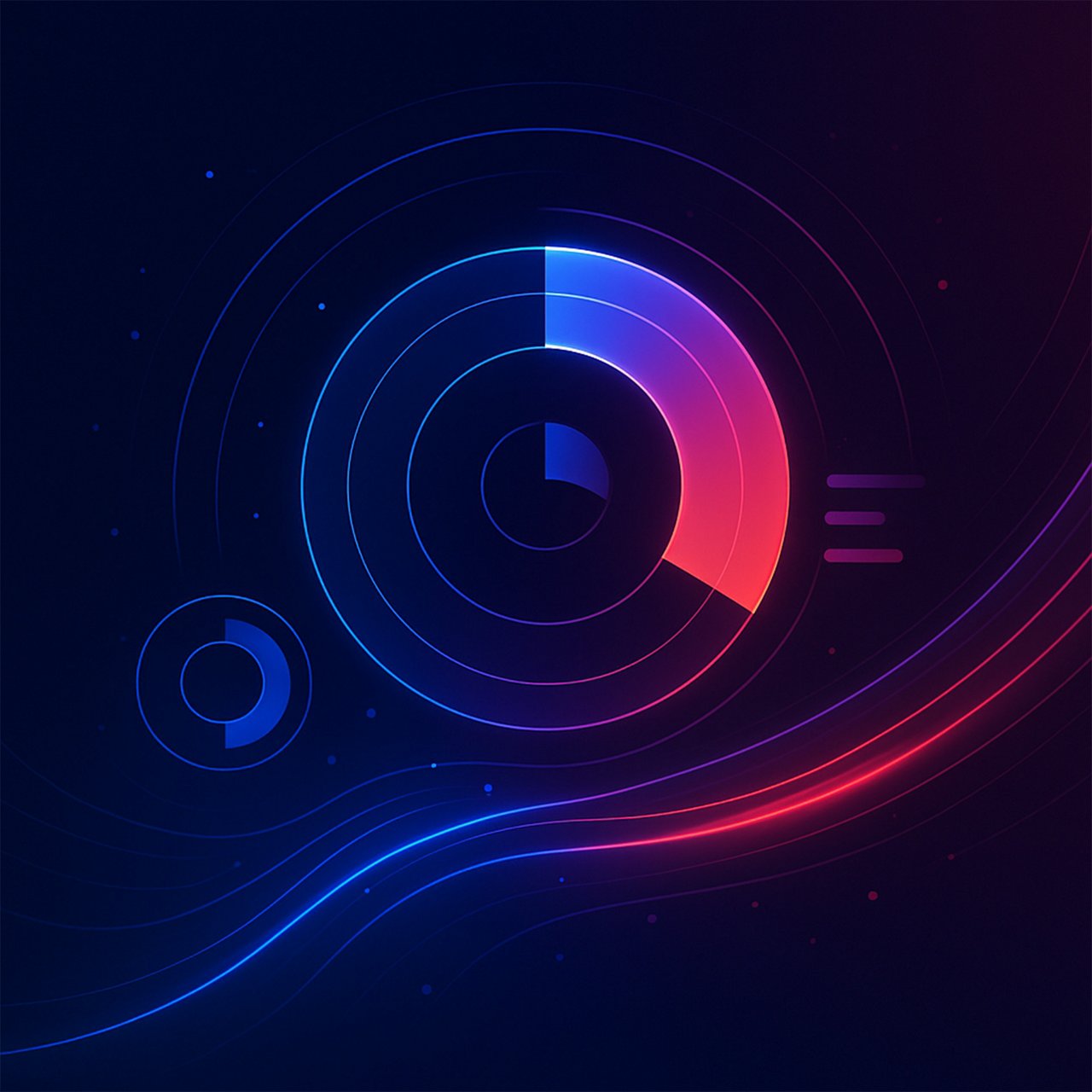 red and blue gradient visualization of generative search