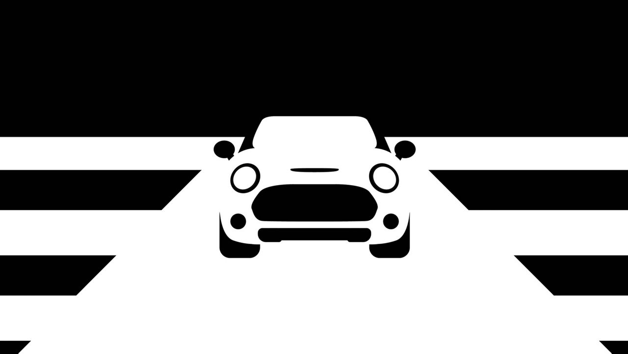 black and white clipart of a car from MINI 