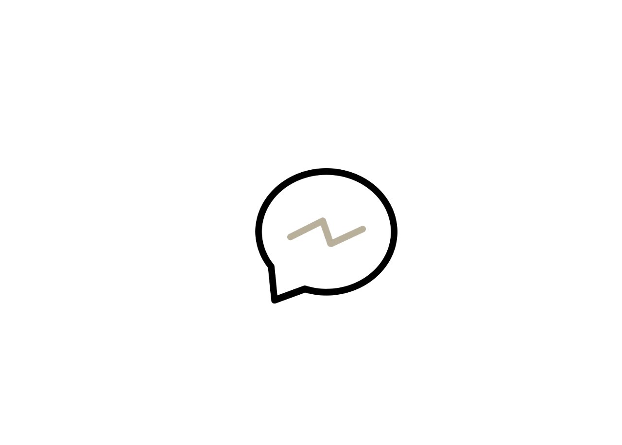 Speech bubble icon with a simple message line