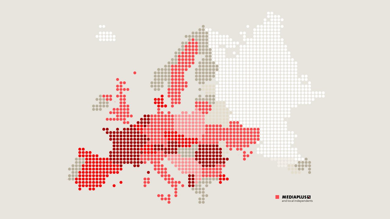An overview on a map of the different mediaplus locations in europe