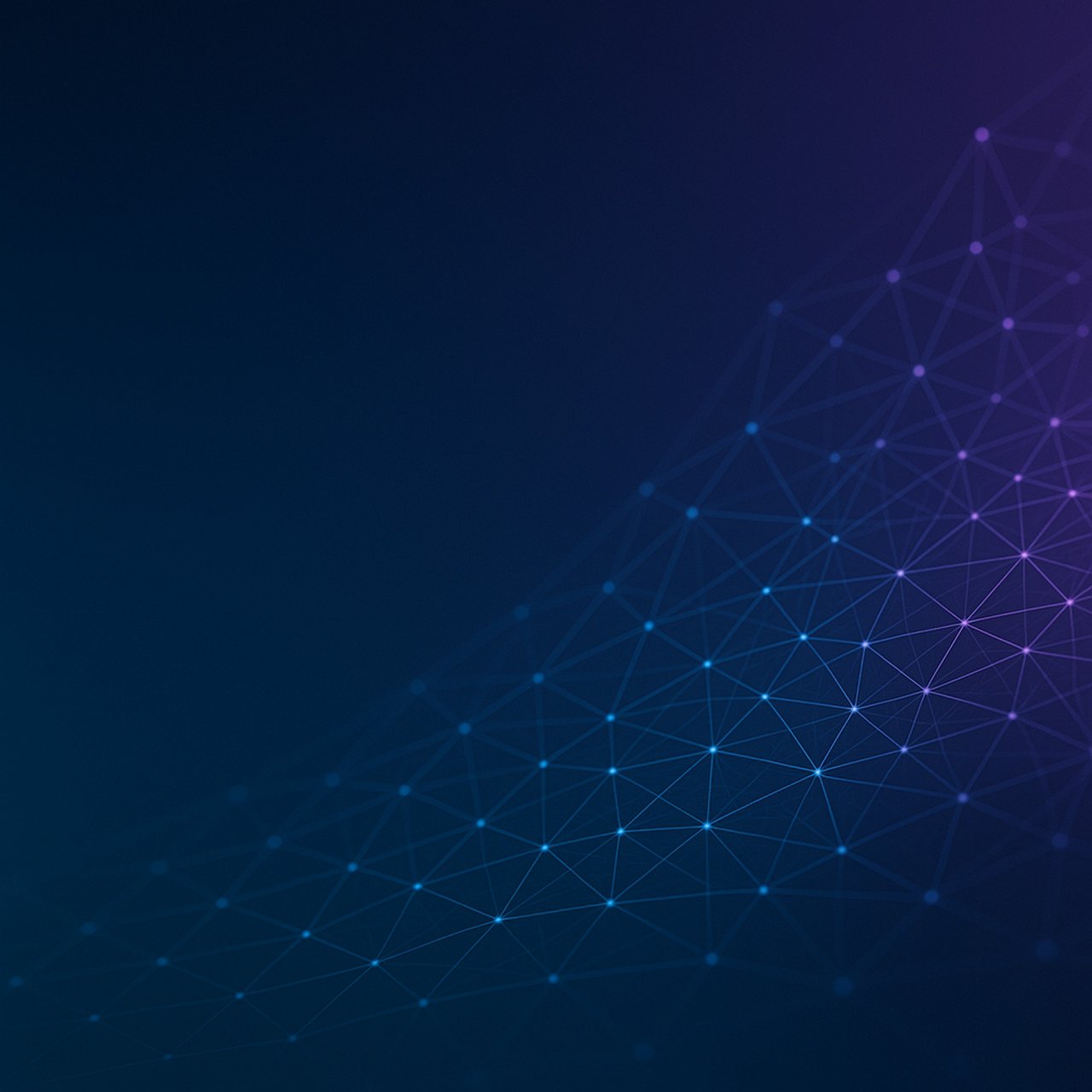 Abstract digital background featuring a glowing blue and purple network of connected nodes and lines, symbolizing data flow and technology