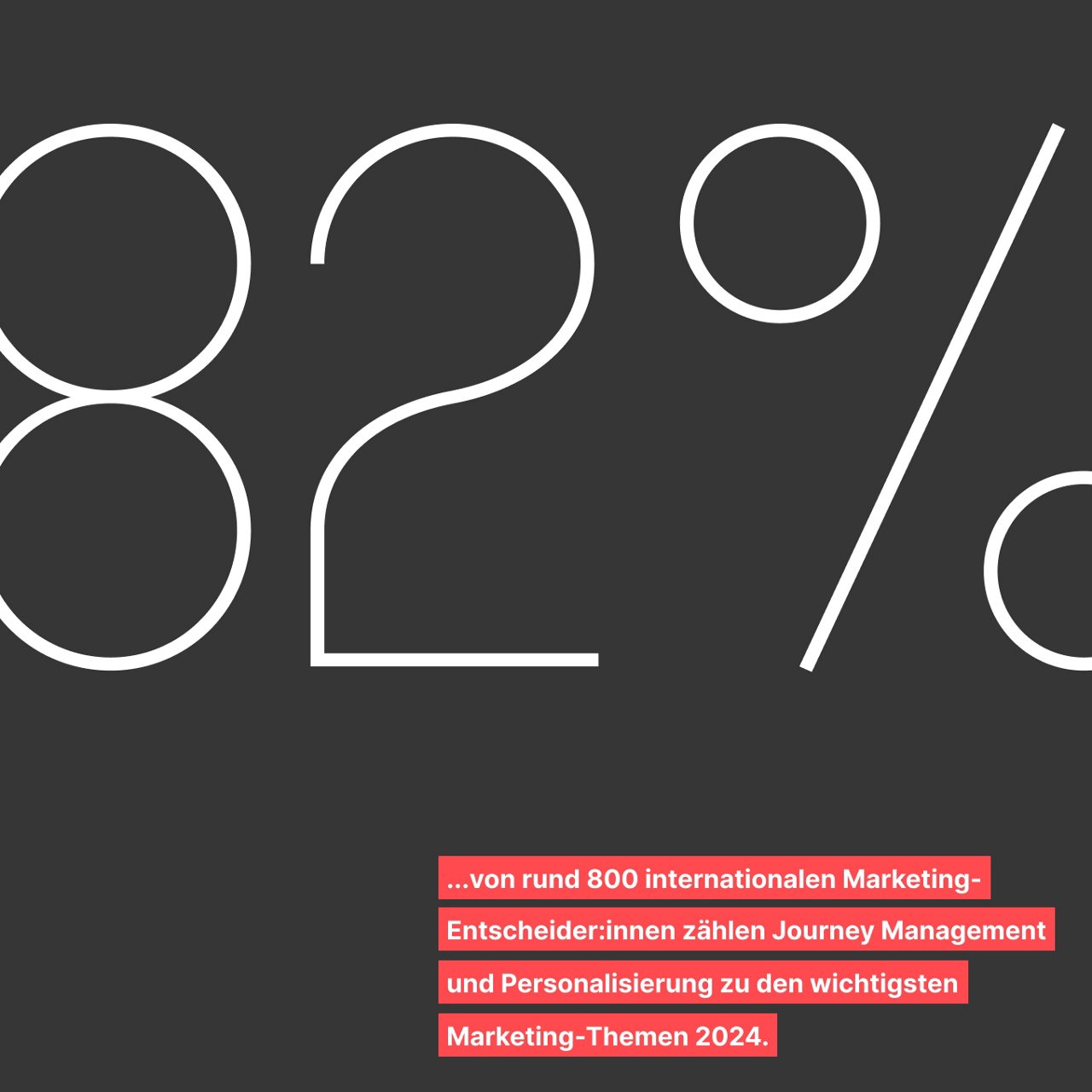Schwarz-weißes Poster mit der Aufschrift "82 %".