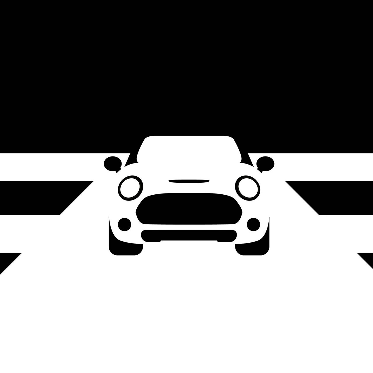 black and white clipart of a car from MINI