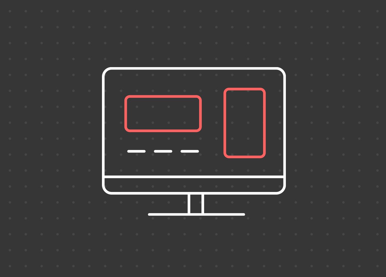 Computerdisplay mit zwei markanten roten Rechtecken in der Mitte.