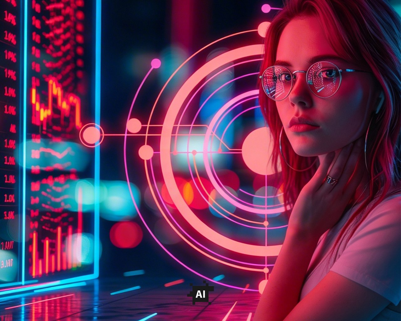 futuristic data flows and transparent human silhouettes connected through data