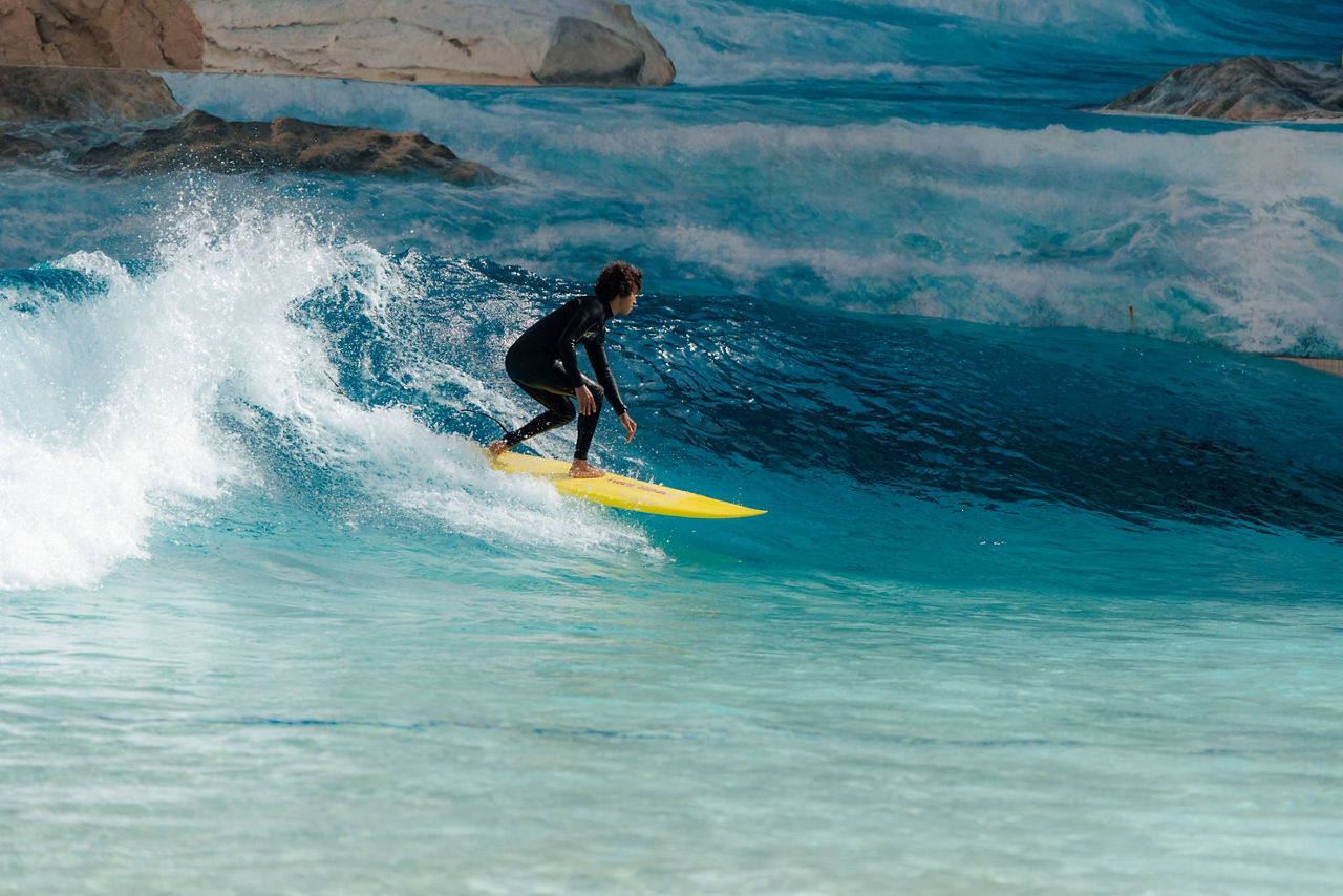 Aquarabia at Qiddiya City showing vibrant water slides, splash pools, and tropical-themed aquatic attractions at Saudi Arabia’s premier water park destination