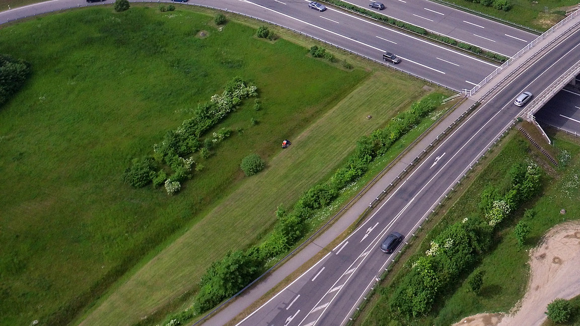 Aerial view of a highway crossing in Germany