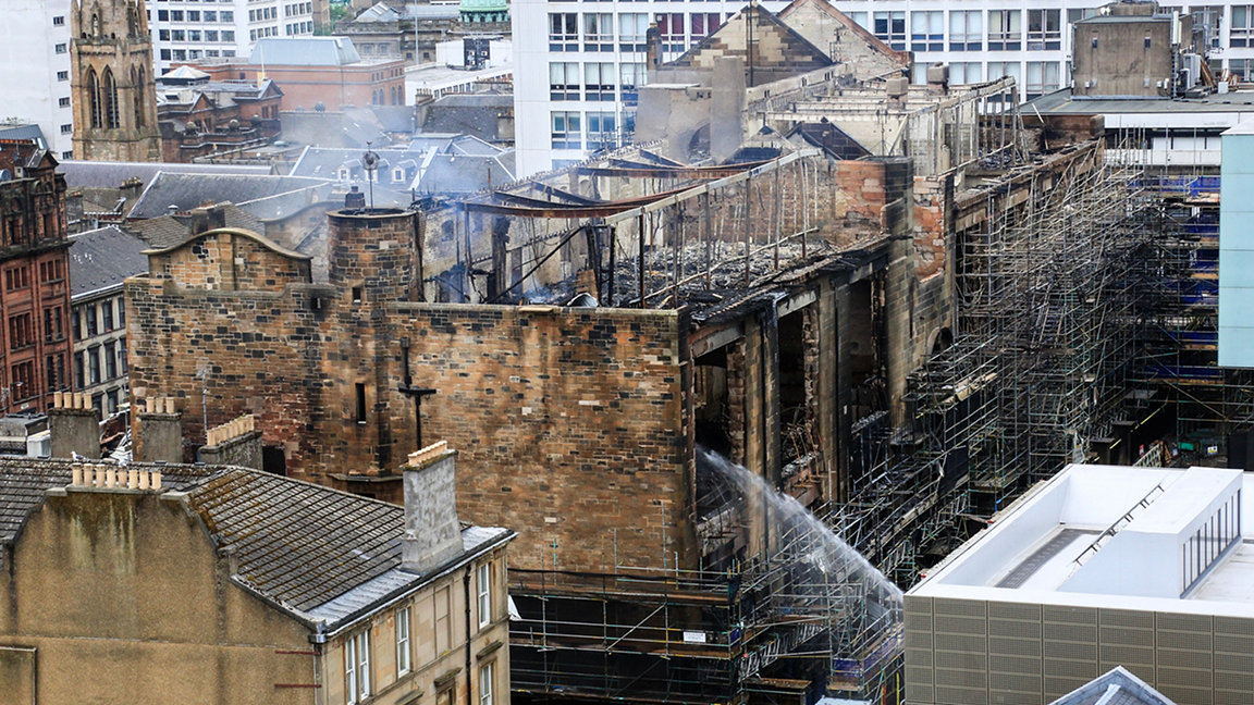 Glasgow School of Art following fire damage in June 2018